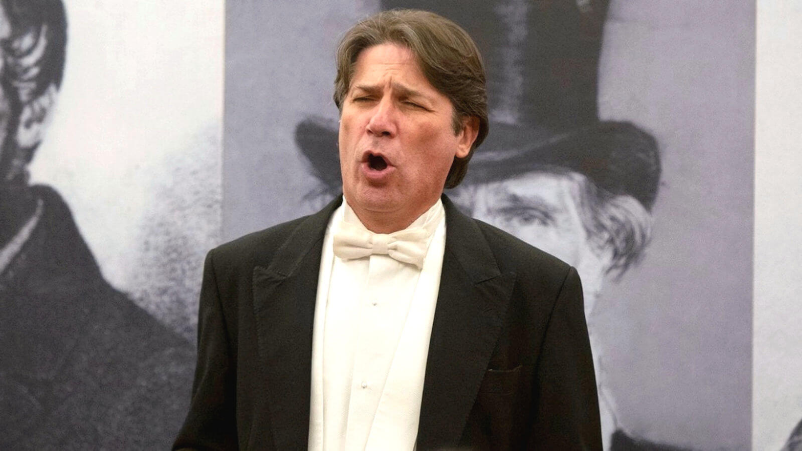 Professional tenor Alessandro Fantini performing in private concert at his villa